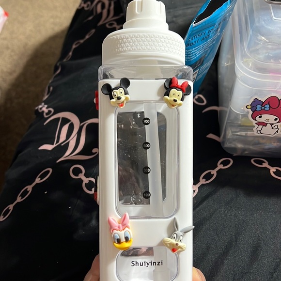 Disney Water Bottle with pop up straw made with Love. - Picture 1 of 6